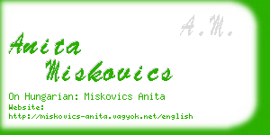 anita miskovics business card